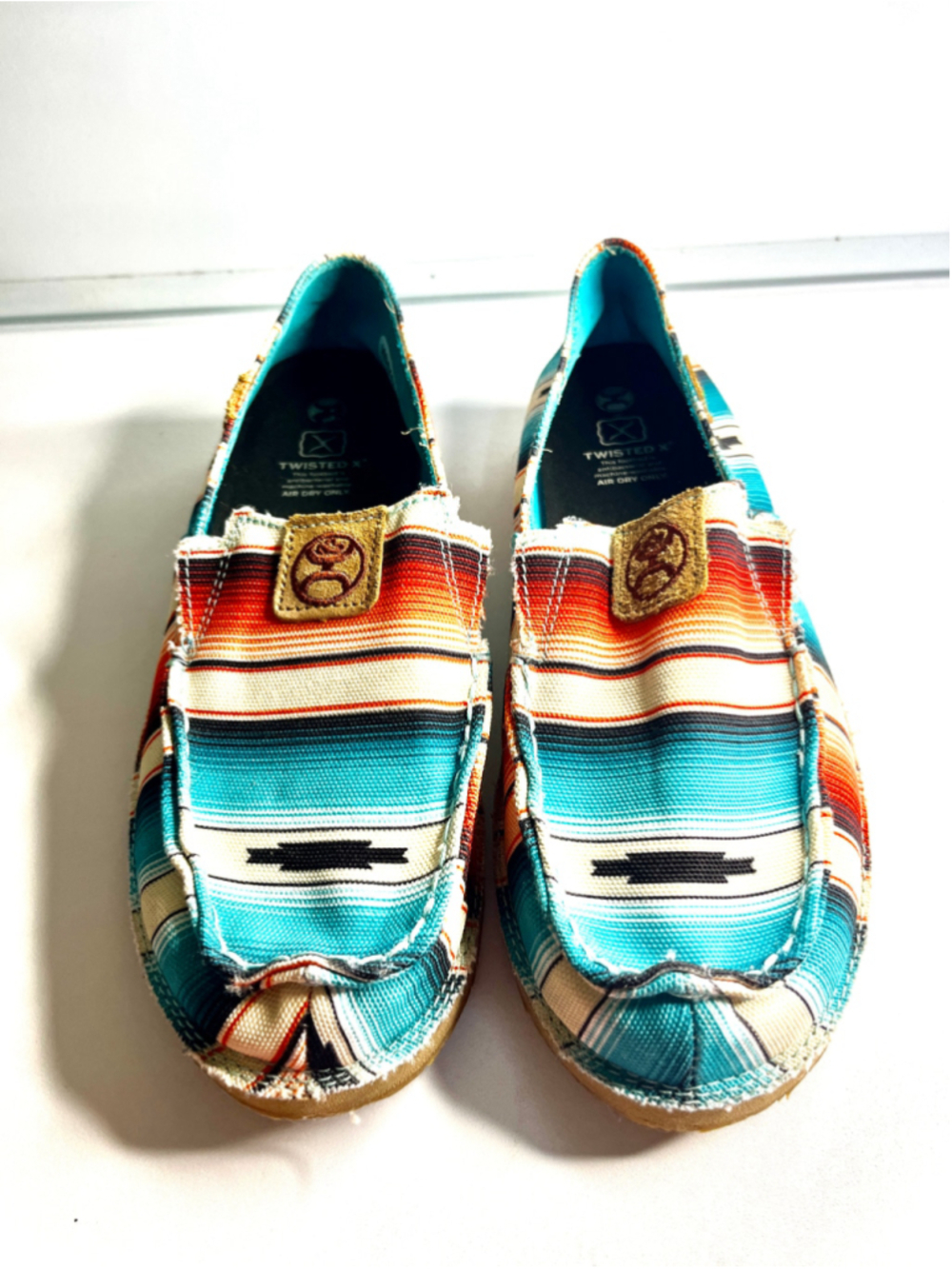 Twisted X Women's Hooey Slip-On shoes in the "Sunset Serape" print size 7.5M